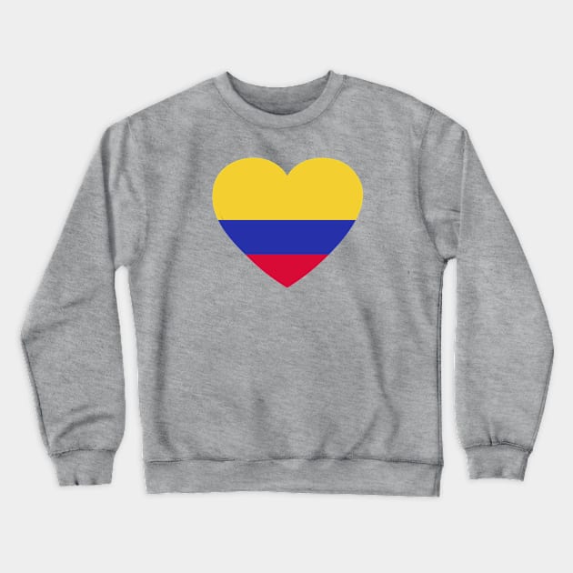 I Love Colombia // Heart-Shaped Colombian Flag Crewneck Sweatshirt by SLAG_Creative